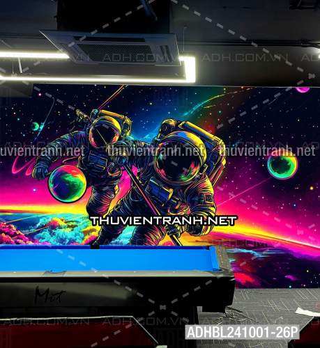  Bi-a Phi Hành gia Vũ Trụ màu sắc neon - Tranh tường chất lượng cao