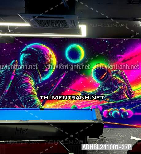  Bi-a Phi Hành gia Vũ Trụ màu sắc neon - Tranh tường chất lượng cao