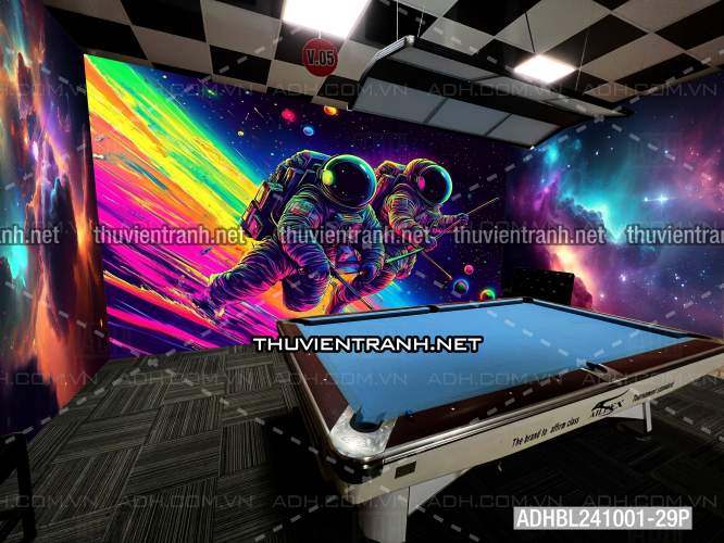  Bi-a Phi Hành gia Vũ Trụ màu sắc neon - Tranh tường chất lượng cao