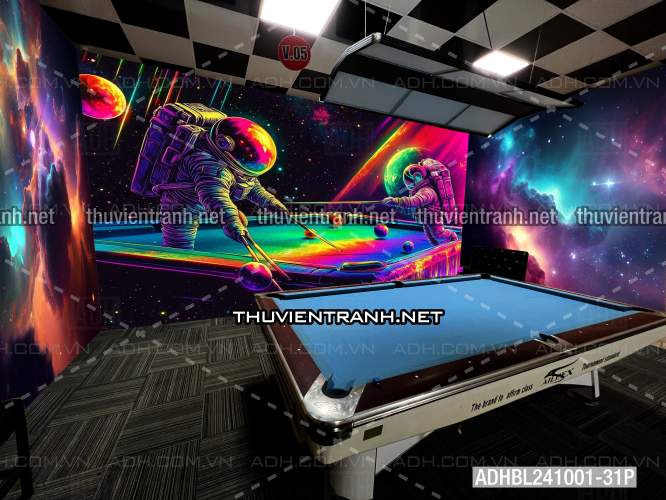  Bi-a Phi Hành gia Vũ Trụ màu sắc neon - Tranh tường chất lượng cao