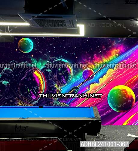  Bi-a Phi Hành gia Vũ Trụ màu sắc neon - Tranh tường chất lượng cao