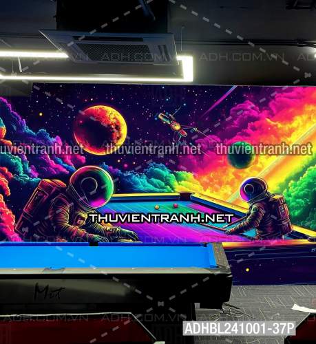  Bi-a Phi Hành gia Vũ Trụ màu sắc neon - Tranh tường chất lượng cao