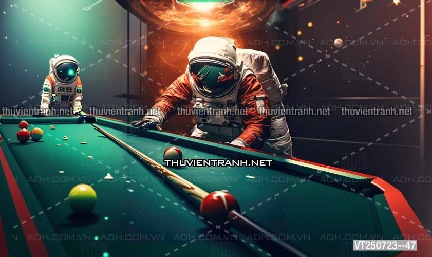 Bi-a Phi Hành gia Vũ Trụ màu sắc neon - Tranh tường chất lượng cao