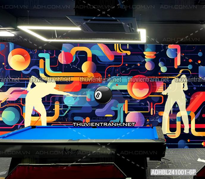 Tranh trang trí CLUB  Bi-a  trừu tượng màu sắc  - Tranh tường chất lượng cao