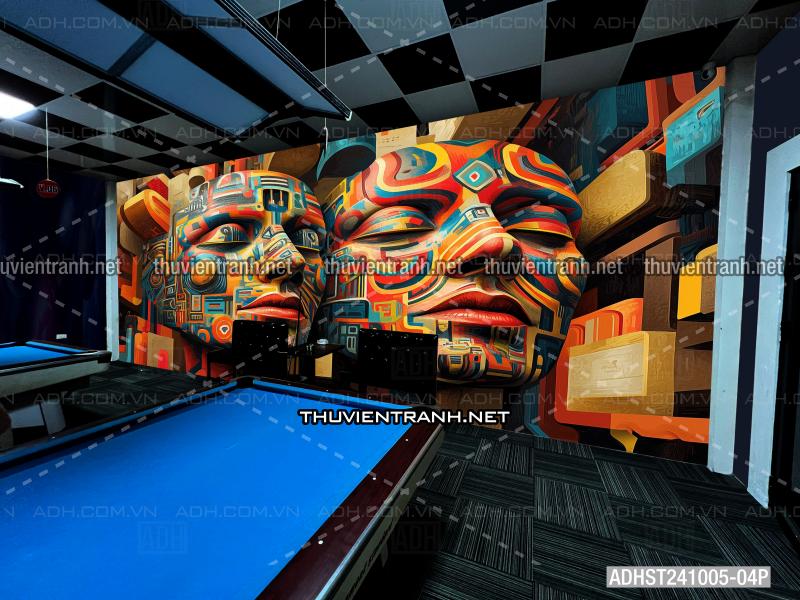 Tranh trang trí CLUB  Bi-a Siêu thực  trừu tượng màu sắc Neon - Tranh tường chất lượng cao