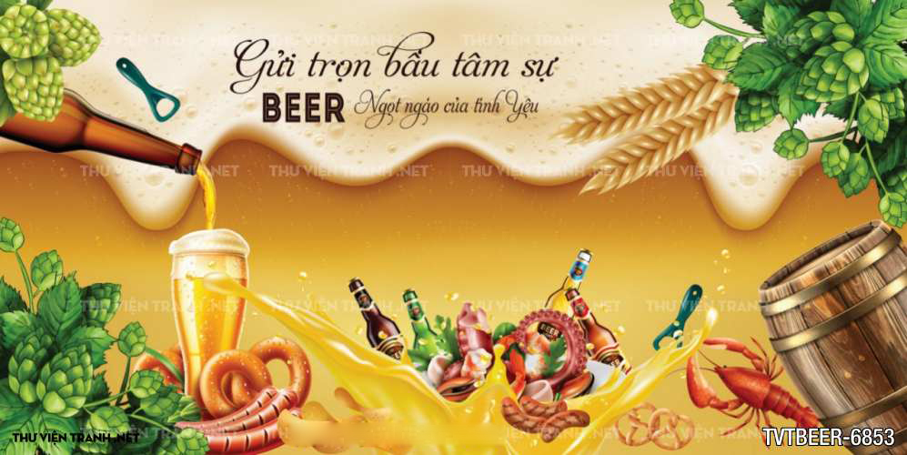 Tranh dán tường Quán Bia- Quán Nhậu  - Tranh tường chất lượng cao