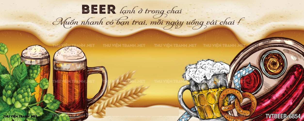 Tranh dán tường Quán Bia- Quán Nhậu  - Tranh tường chất lượng cao