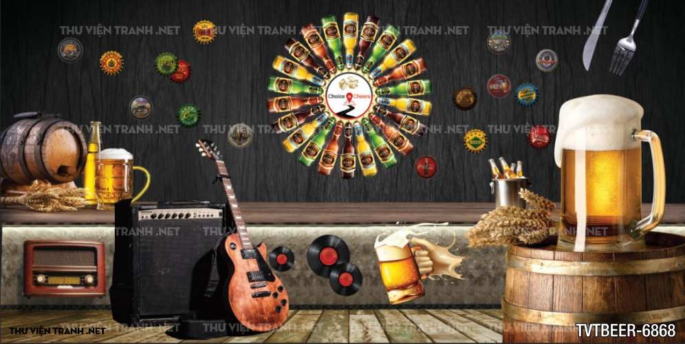 Tranh dán tường Quán Bia- Quán Nhậu  - Tranh tường chất lượng cao