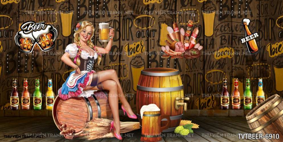 Tranh dán tường Quán Bia- Quán Nhậu  - Tranh tường chất lượng cao
