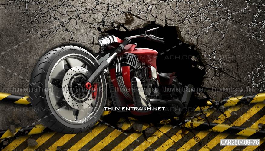 Tranh 3D xe hơi cổ, tranh tường 3D - Tranh tường chất lượng cao