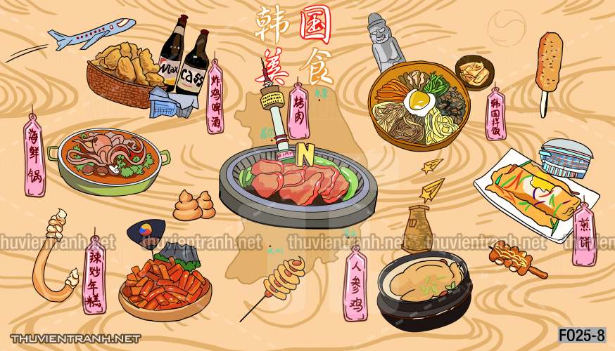 Tranh dán tường Quán nướng, quán lẩu, quán nhậu - Tranh tường chất lượng cao