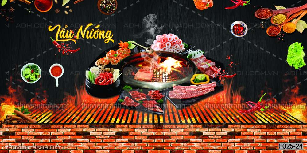 Tranh dán tường Quán nướng, quán lẩu, quán nhậu - Tranh tường chất lượng cao