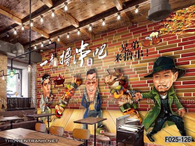 Tranh dán tường Quán nướng, quán lẩu, quán nhậu - Tranh tường chất lượng cao