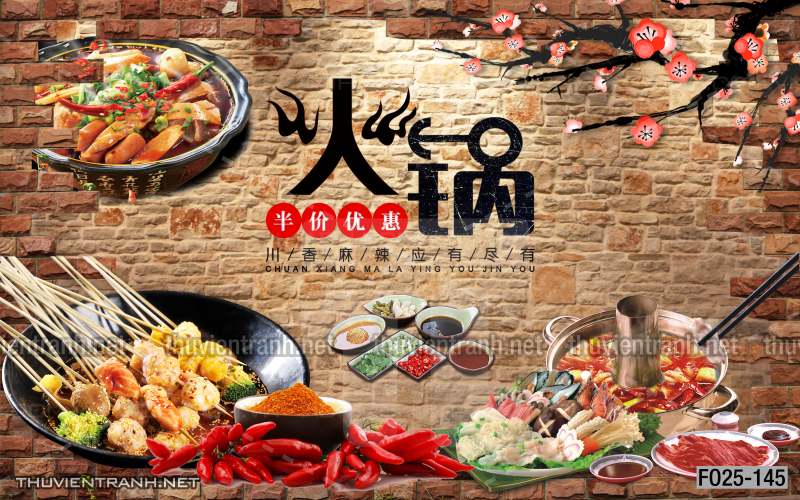 Tranh dán tường Quán nướng, quán lẩu, quán nhậu - Tranh tường chất lượng cao