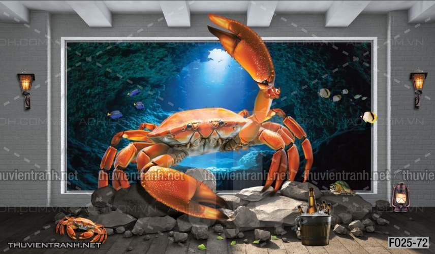 Tranh tường Quán hải sản - Tranh tường chất lượng cao