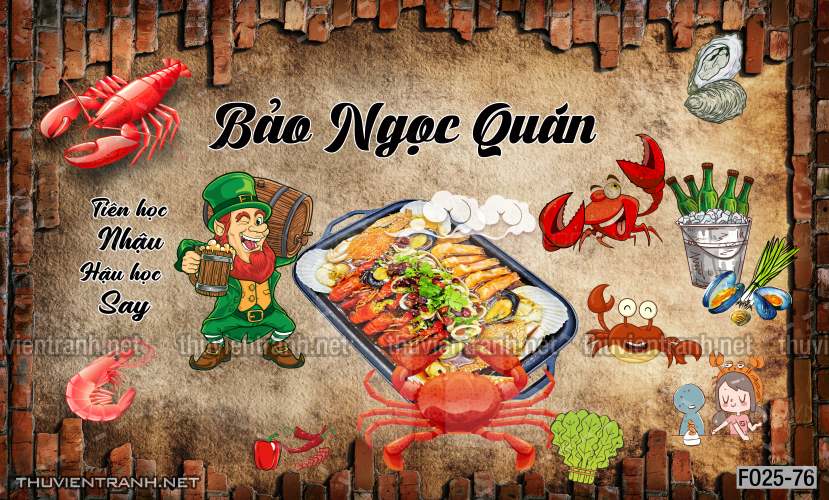 Tranh tường Quán hải sản - Tranh tường chất lượng cao