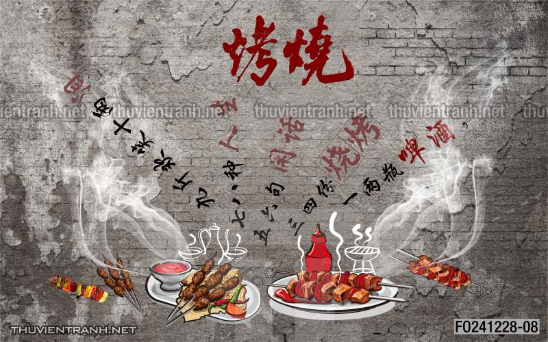 Tranh dán tường Quán Nhậu nướng - Tranh tường chất lượng cao