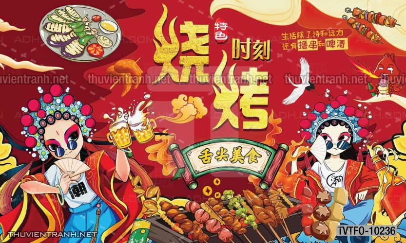 Tranh dán tường Quán ăn- Lẩu nướng Trung Quốc - Kết quả tìm kiếm tranh tường