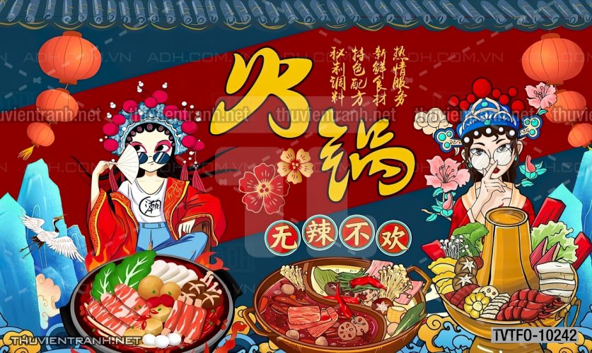 Tranh dán tường Quán ăn- Lẩu nướng Trung Quốc - Kết quả tìm kiếm tranh tường