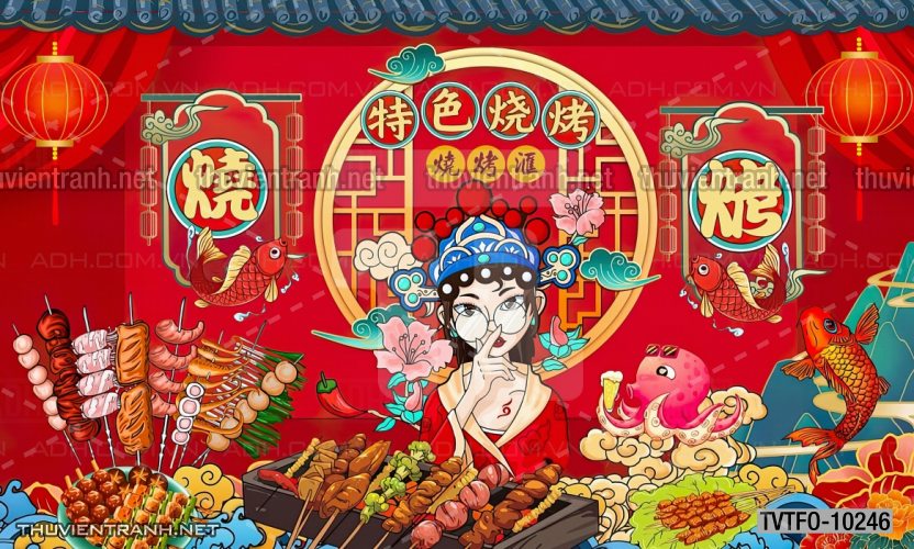 Tranh dán tường Quán ăn- Lẩu nướng Trung Quốc - Kết quả tìm kiếm tranh tường