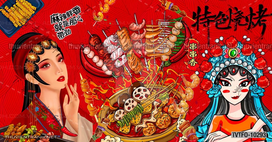 Tranh dán tường Quán ăn- Lẩu nướng Trung Quốc - Kết quả tìm kiếm tranh tường