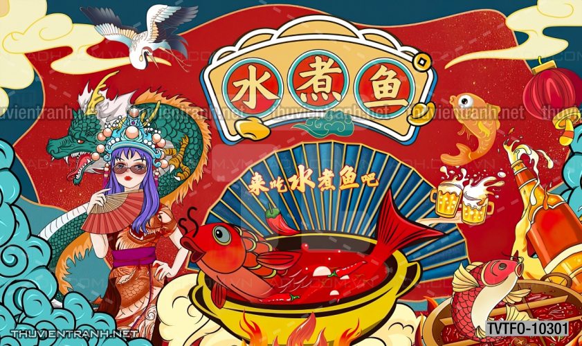 Tranh dán tường Quán ăn- Lẩu nướng Trung Quốc - Kết quả tìm kiếm tranh tường
