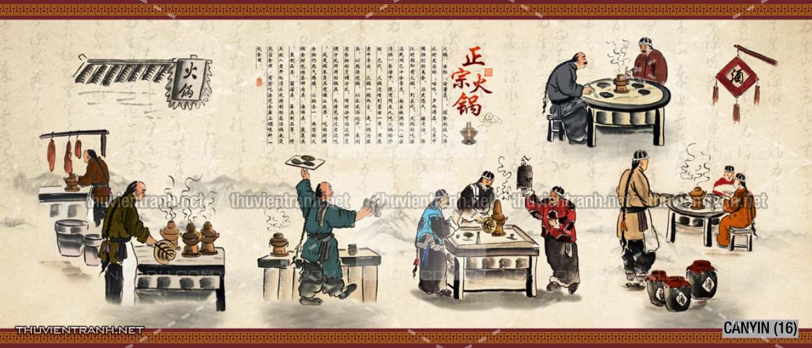 Tranh dán tường  Quán ăn, Nhà hàng Trung Quốc - Tranh tường chất lượng cao