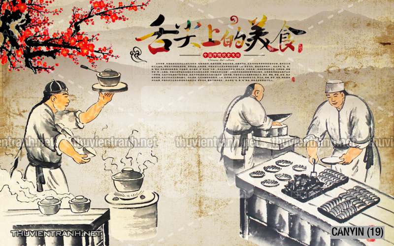 Tranh dán tường  Quán ăn, Nhà hàng Trung Quốc - Tranh tường chất lượng cao