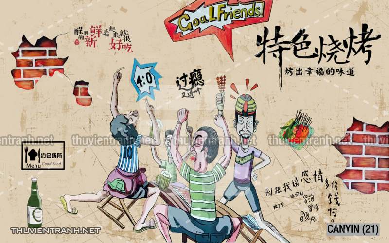 Tranh dán tường  Quán ăn, Nhà hàng Trung Quốc - Tranh tường chất lượng cao