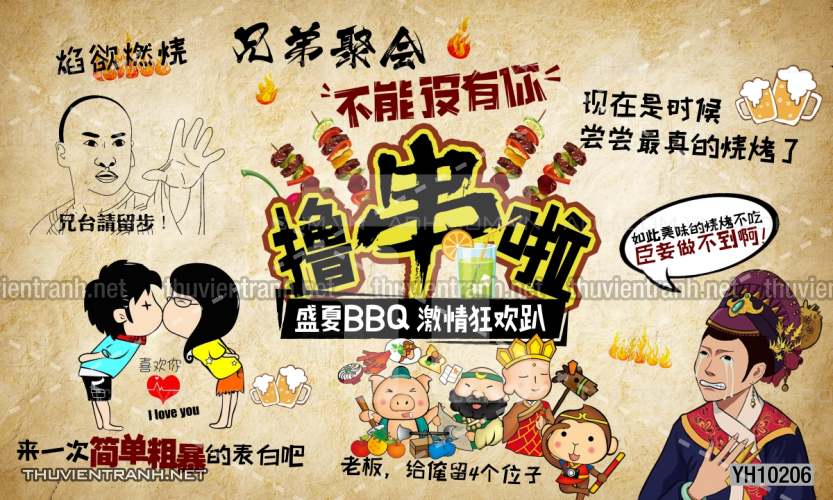 Tranh dán tường  Quán ăn, Nhà hàng Trung Quốc - Tranh tường chất lượng cao