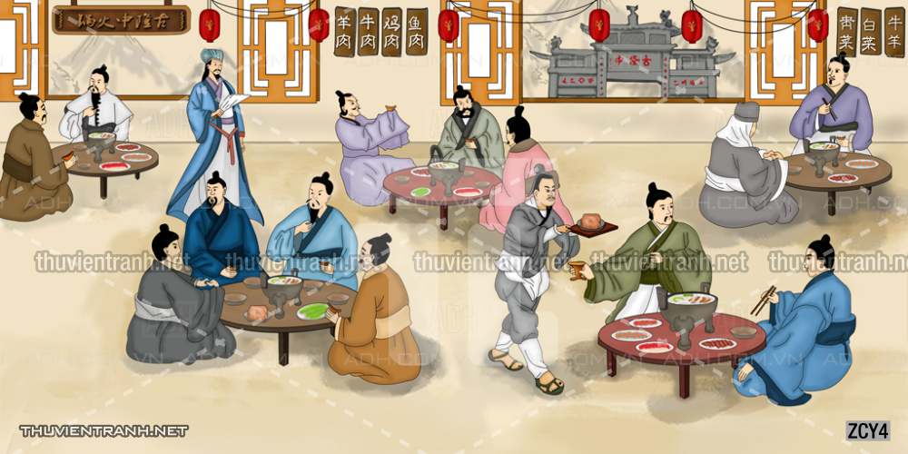 Tranh dán tường  Quán ăn, Nhà hàng Trung Quốc - Tranh tường chất lượng cao