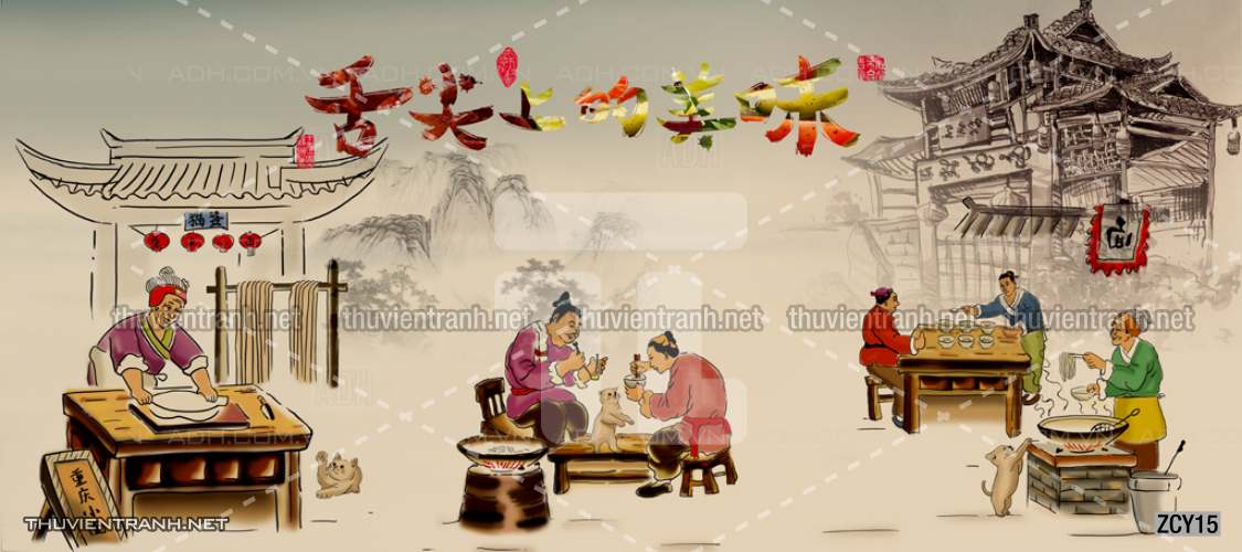 Tranh dán tường  Quán ăn, Nhà hàng Trung Quốc - Tranh tường chất lượng cao