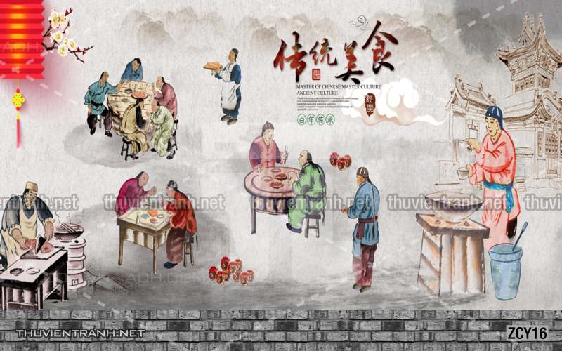Tranh dán tường  Quán ăn, Nhà hàng Trung Quốc - Tranh tường chất lượng cao