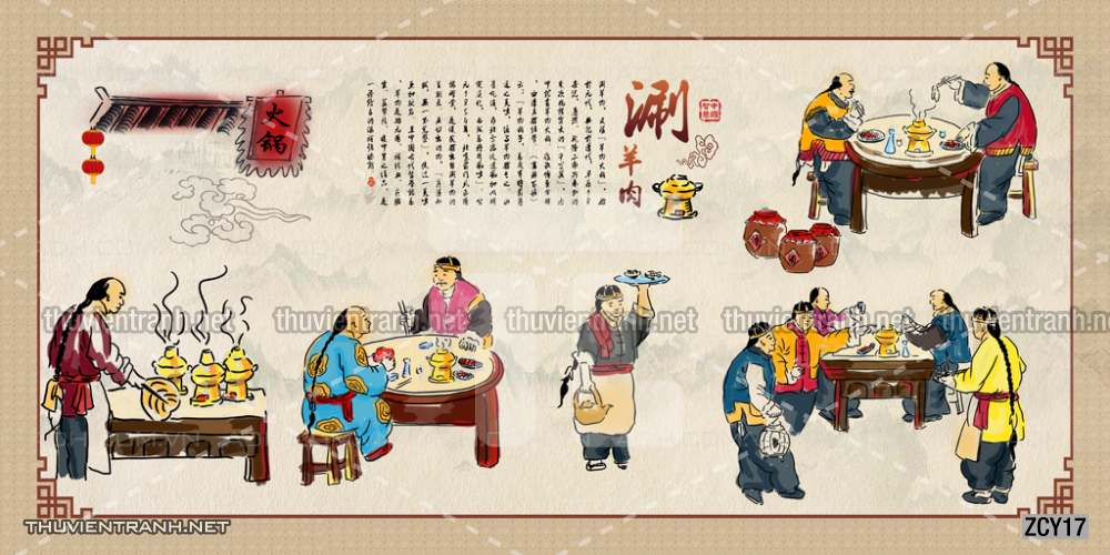 Tranh dán tường  Quán ăn, Nhà hàng Trung Quốc - Tranh tường chất lượng cao