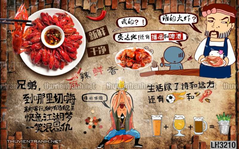 Tranh dán tường  Quán ăn Hải sản - Kết quả tìm kiếm tranh tường