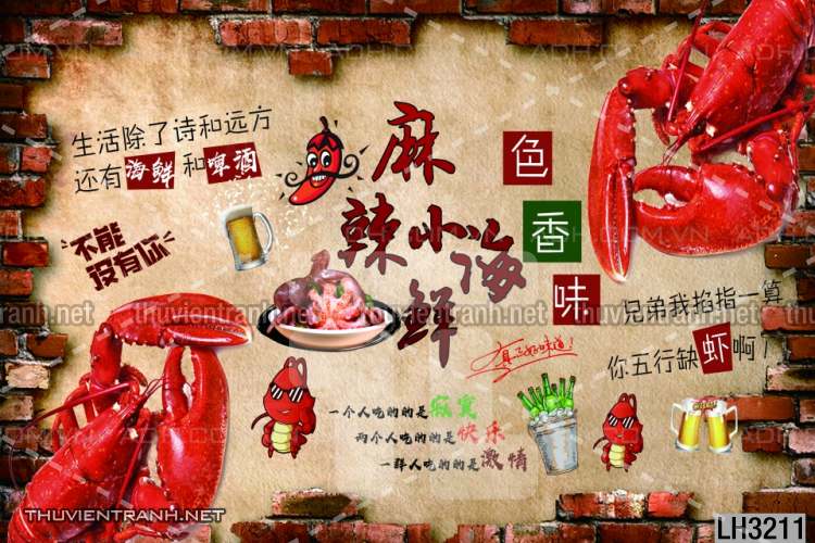 Tranh dán tường  Quán ăn Hải sản - Kết quả tìm kiếm tranh tường