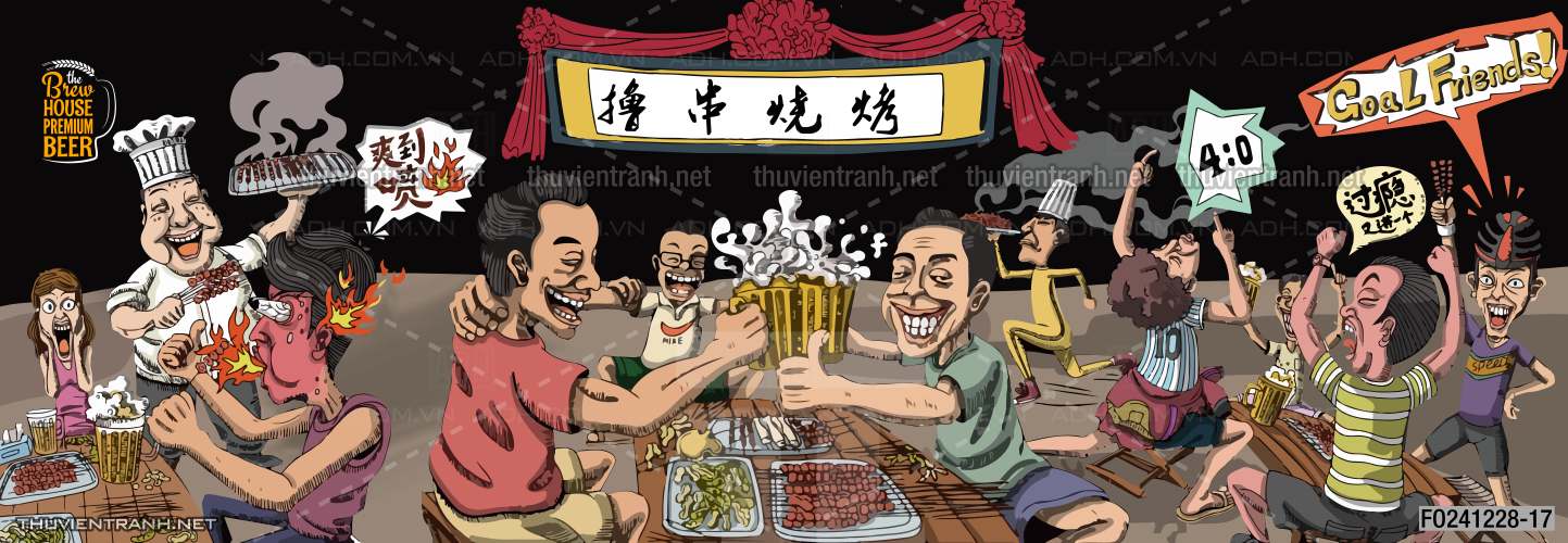 Tranh dán tường  Quán ăn gà rán, ăn vặt - Tranh tường chất lượng cao