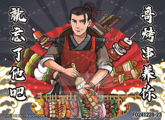 Tranh dán tường  Quán ăn gà rán, ăn vặt - Tranh tường chất lượng cao
