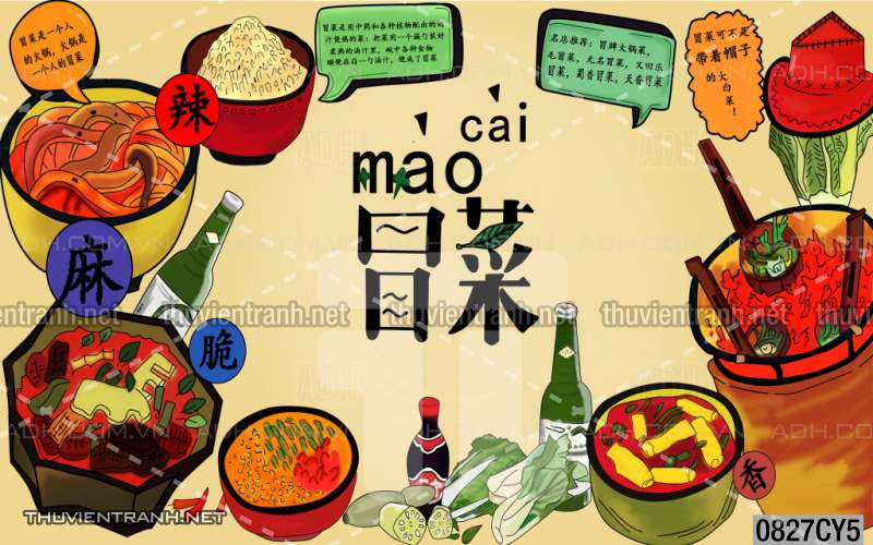 Tranh dán tường  Quán ăn - Tranh tường chất lượng cao