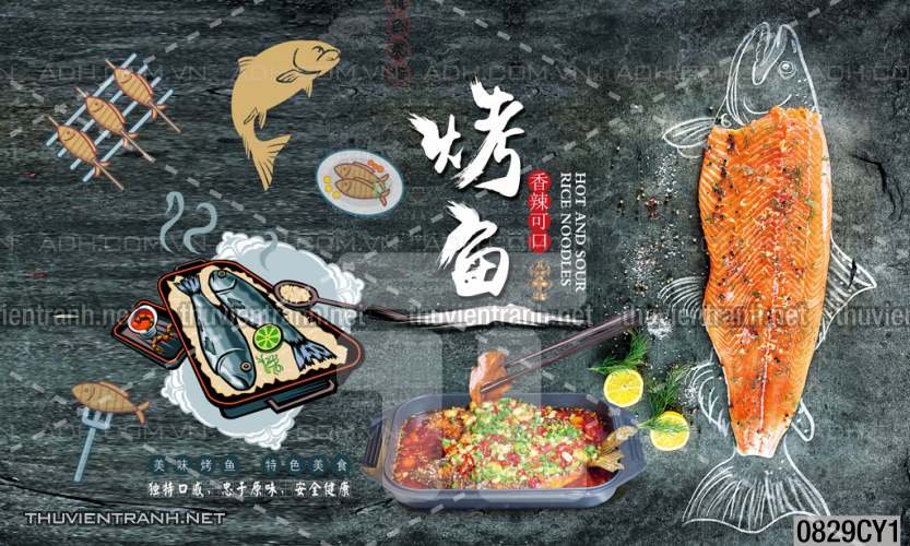 Tranh dán tường  Quán ăn - Tranh tường chất lượng cao