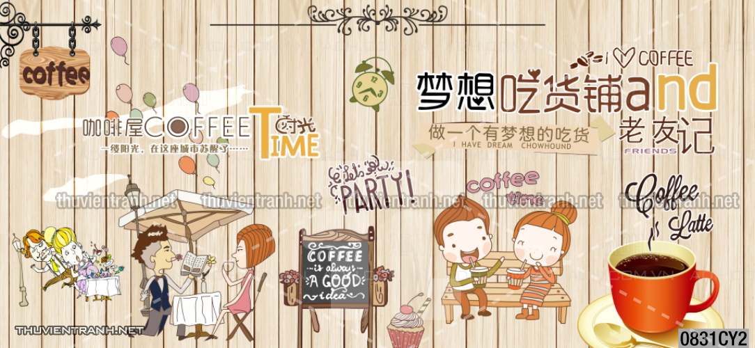 Tranh dán tường  Quán ăn - Tranh tường chất lượng cao