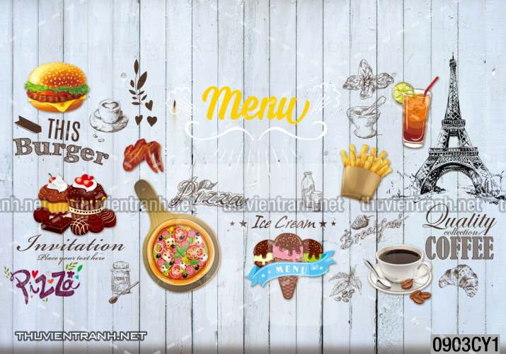 Tranh dán tường  Quán ăn - Tranh tường chất lượng cao