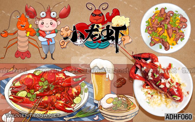  Tranh dán tường quán ăn Hải Sản - Tranh tường chất lượng cao