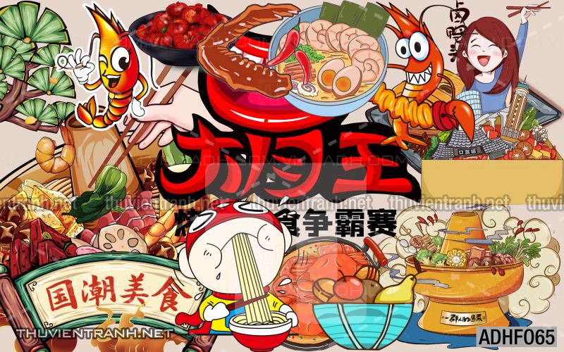  Tranh dán tường quán ăn Hải Sản - Tranh tường chất lượng cao