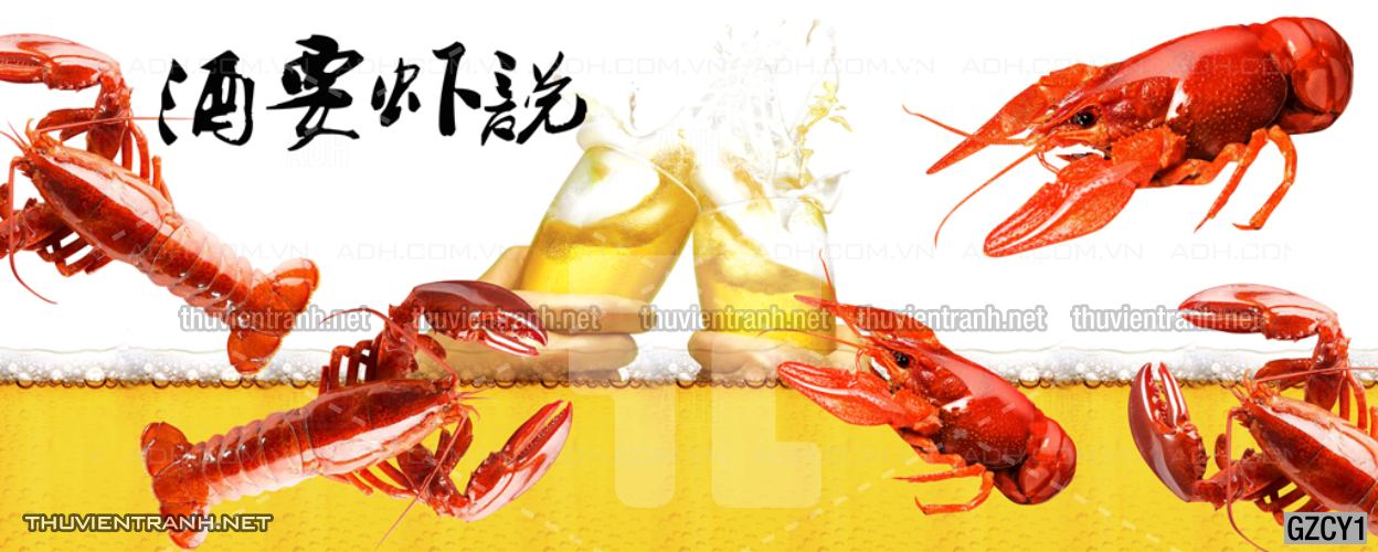  Tranh dán tường quán ăn Hải Sản - Tranh tường chất lượng cao