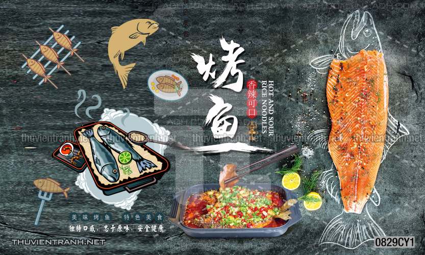 Tranh dán tường quán ăn Vặt, Pizza - Tranh tường chất lượng cao