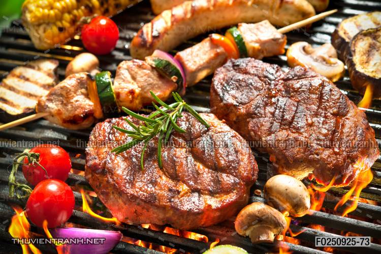  Tranh quán lẩu nướng BBQ - Tranh tường chất lượng cao
