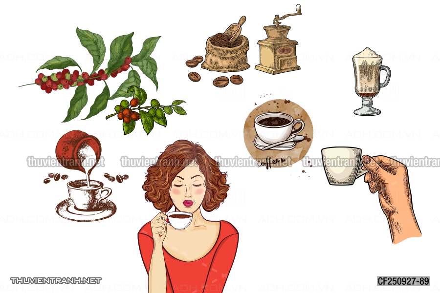 Tranh dán tường Quán cà phê - Tranh tường chất lượng cao
