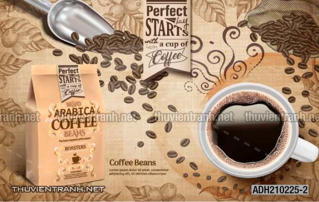 Tranh dán tường Quán Cafe - Tranh tường chất lượng cao