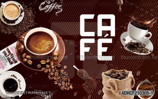 Tranh dán tường Quán Cafe - Tranh tường chất lượng cao